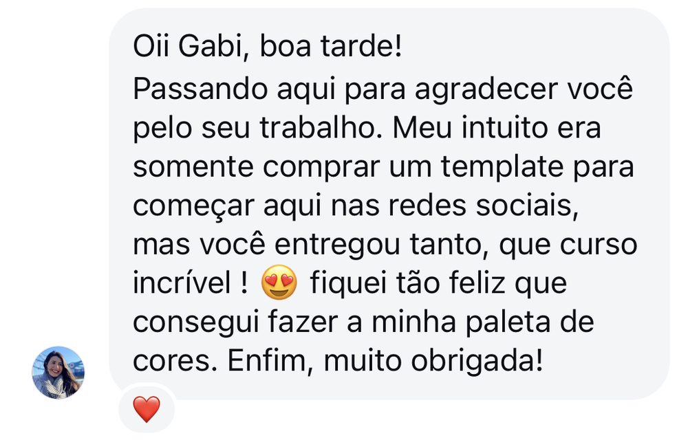 Depoimento — você entregou tanto, que curso incrível